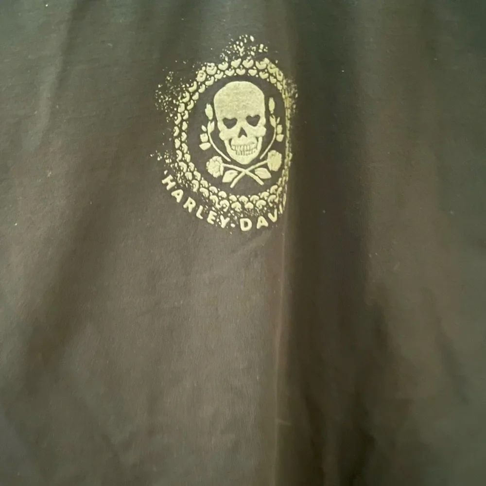 HARLEY DAVIDSON Cut Out Black Crop Top With Skull Motif
